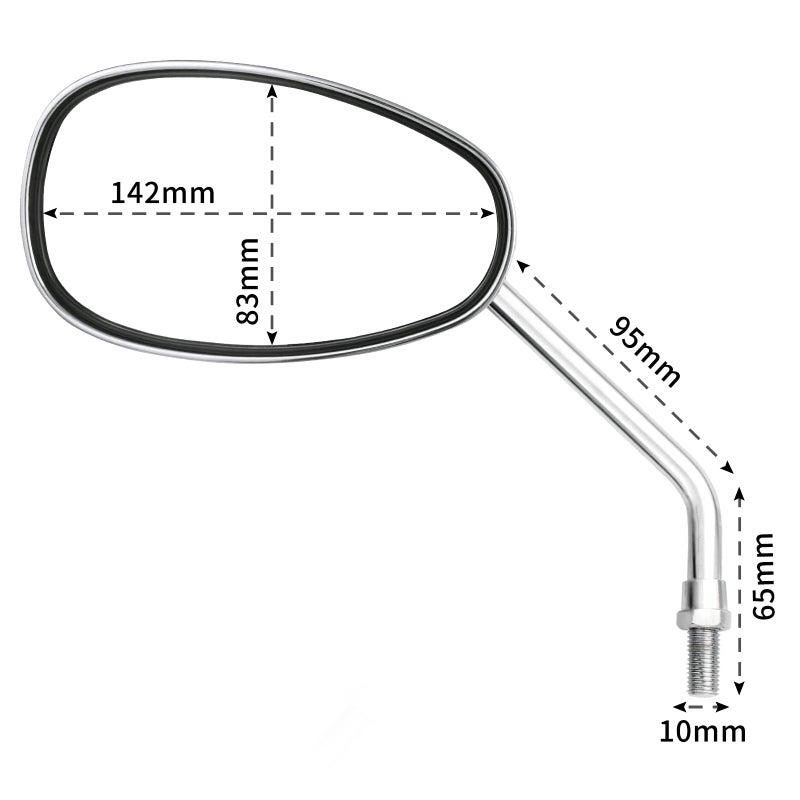 surpassme Universal 10mm Chrome Motorcycle Rear View Side Mirrors Handle Bar Bar End Motorcycle Mirrors - Image 5